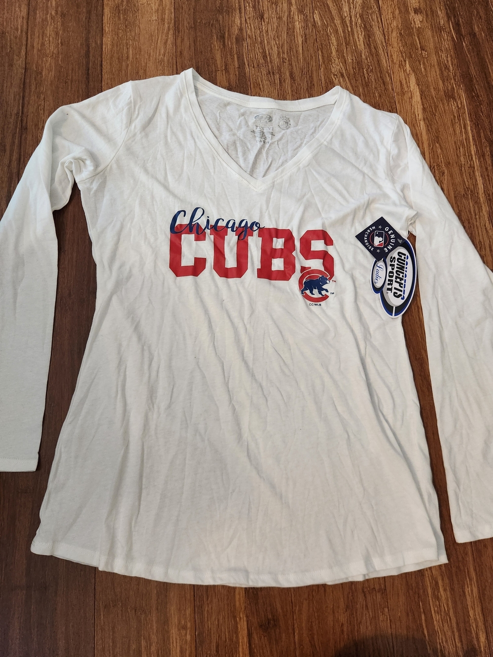 New Concepts Sport Ladies White Long Sleeve Chicago Cubs Tee MLB, Large